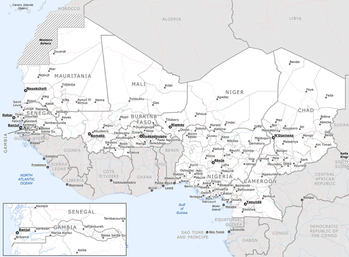 Carte de base du Sahel